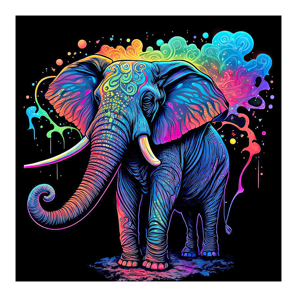 Colorful Elephant 30*30CM(Canvas) Full Round Drill Diamond Painting gbfke