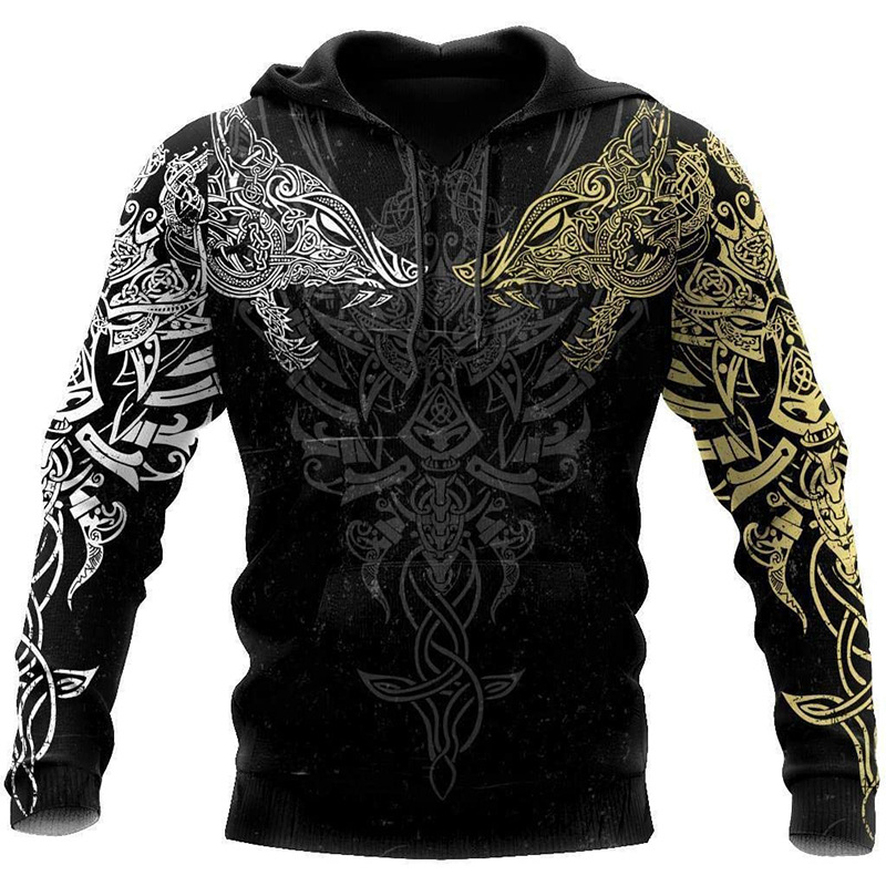 Viking-Inspired Hoodie: A Tribute to the Wolves of Norse Mythology
