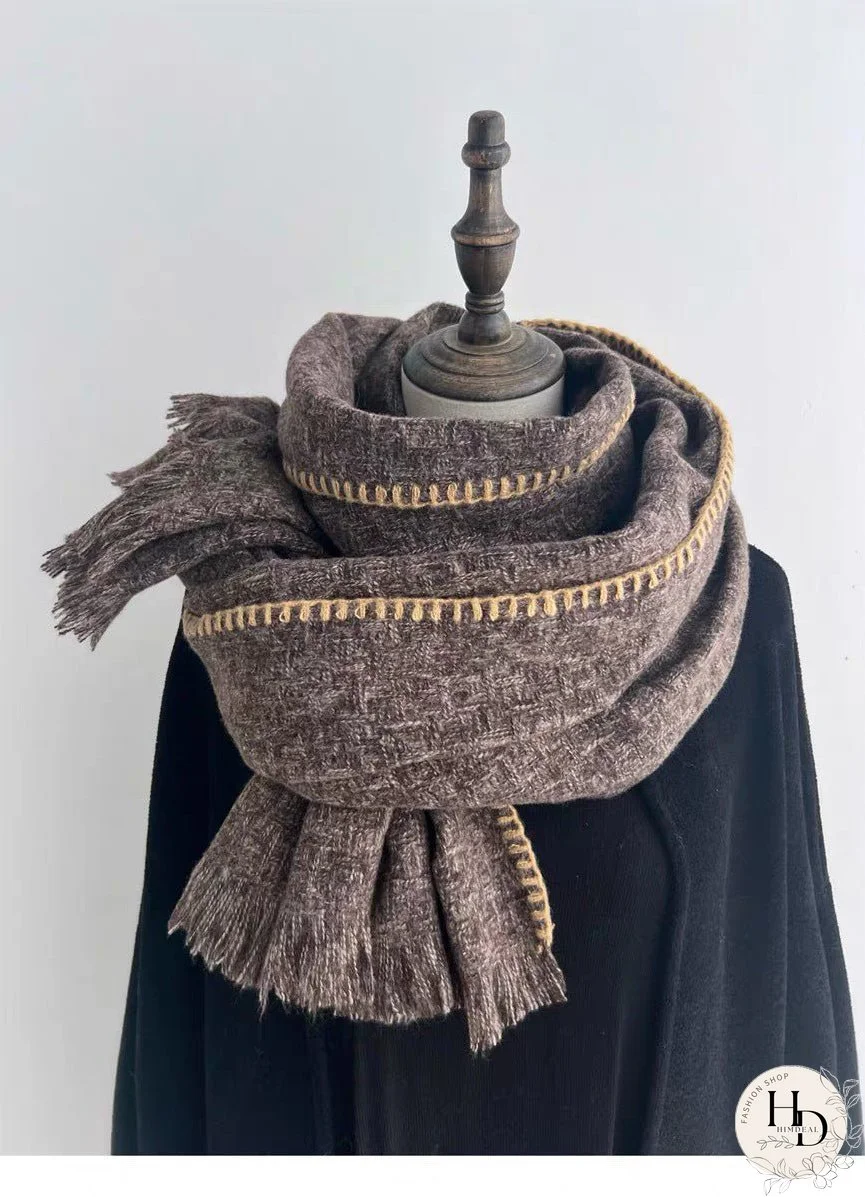 Knitted Lock With Woolen Knitting Scarf