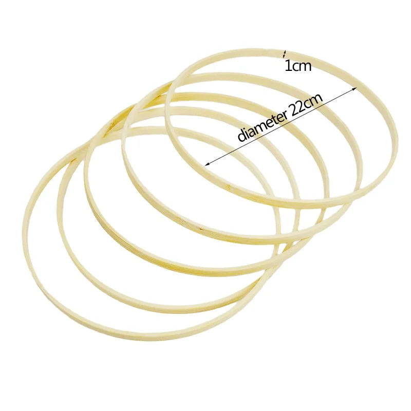 5Pcs DIY Dream Catcher Ring Embroidery Hoop Bamboo Wooden Art Craft Hanging Flower Wreath Birthday Party Wedding Decorations