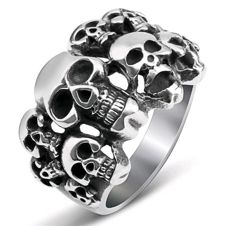 Men's skull ghost head ring in  mildstyles