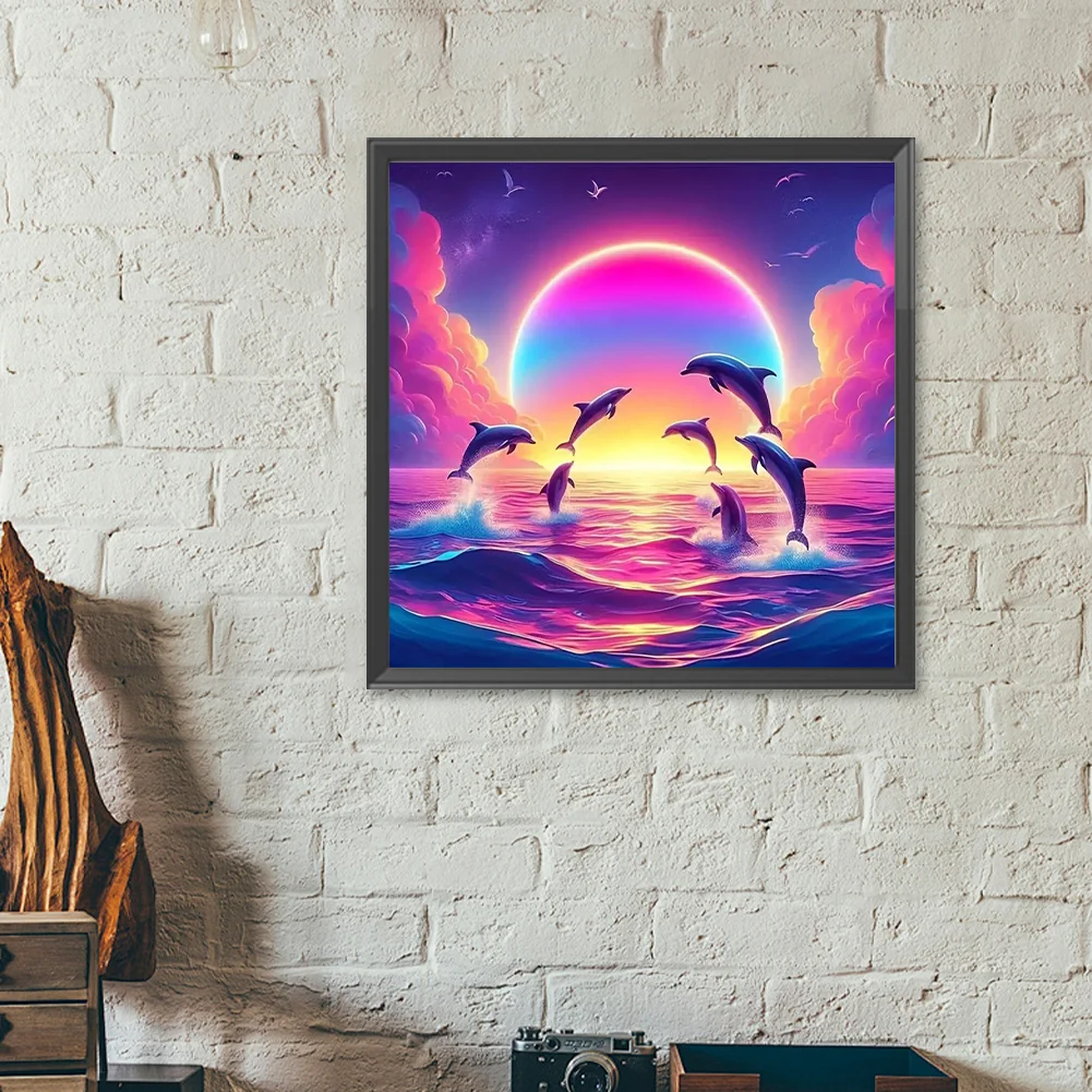 Diamond Painting - Full Round Drill - Ocean Dolphin(Canvas|40*40cm)