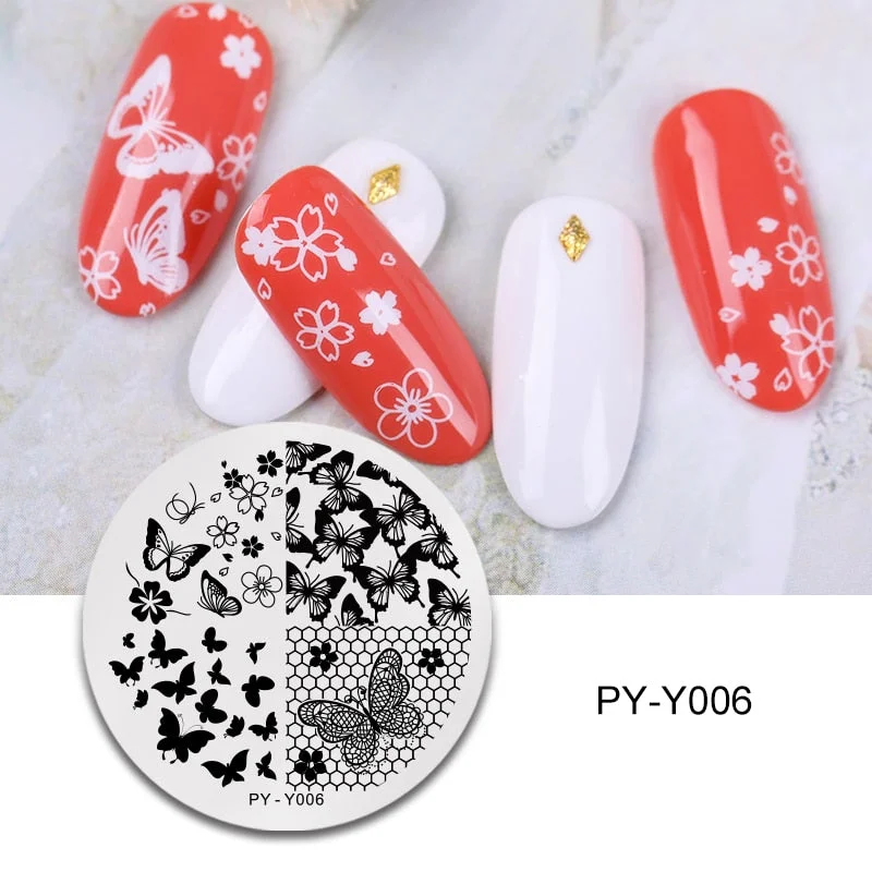 PICT YOU Nail Stamping Plates Snow Winter Nail Art Stamp Template idea nail Image Plate Stainless Steel Stencil Tools-Nail Inspo
