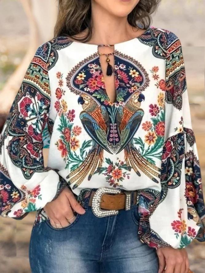 Printed Long Sleeve Shirts & Tops