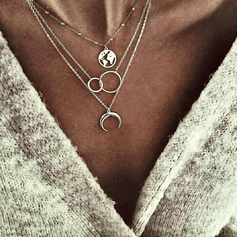 WoodyOrnament Adventure Seeker Multi Layered Necklace