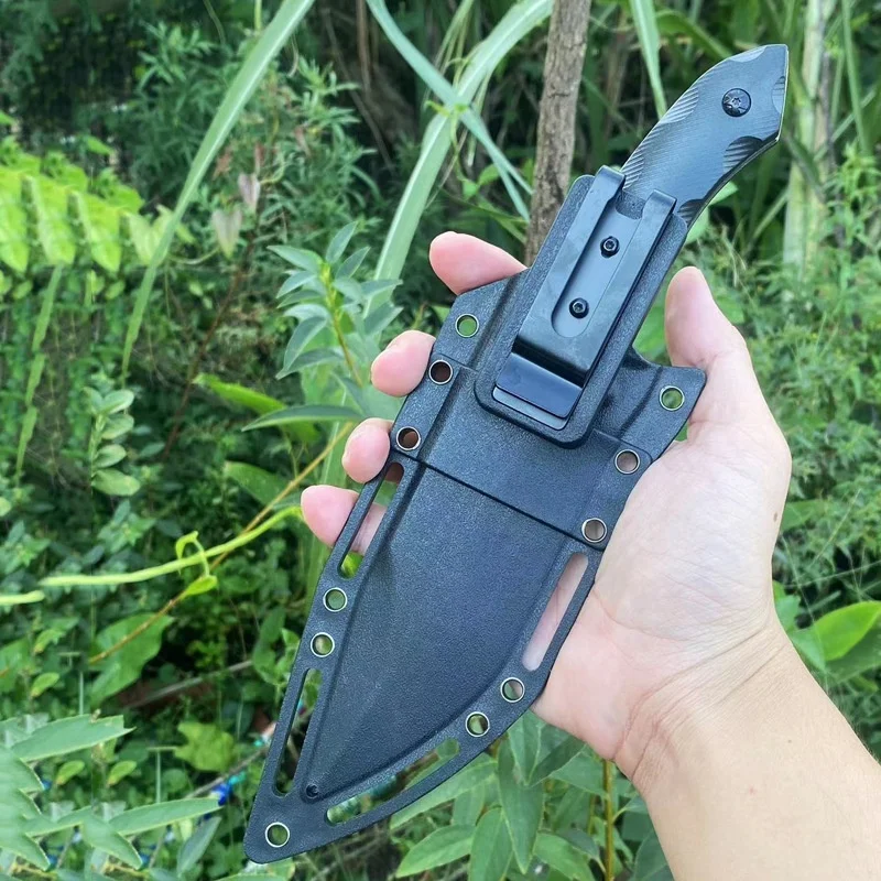 G10 Integrated keel high-hardness straight knife tactical outdoor survival self-defense camping use