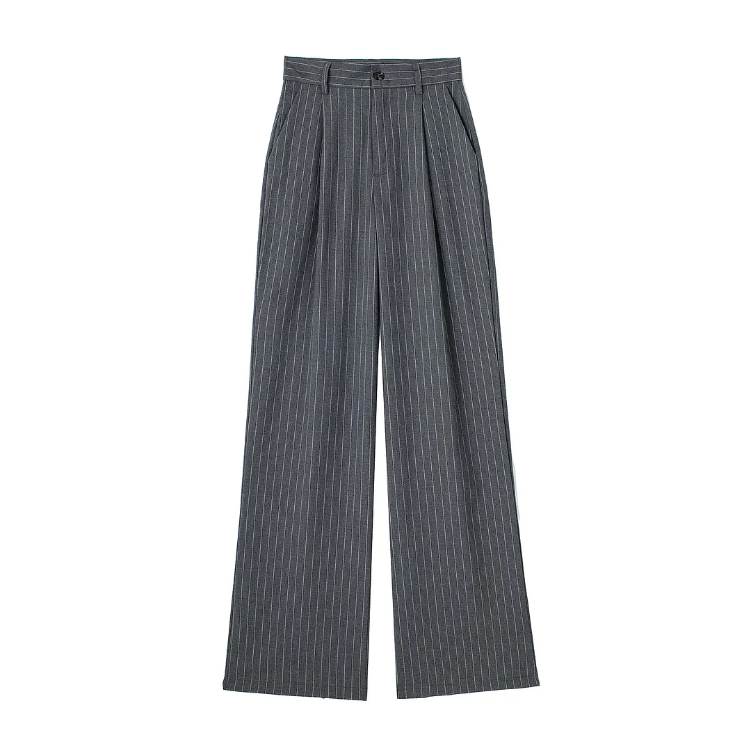 Nigikala Nigikala And Autumn 2025 New Women's Front Folded High-Waisted Trousers Casual Trousers Women A67231