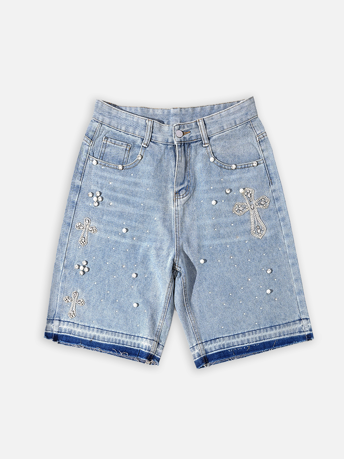 Hiphop Cross Hot Diamond  Jorts Denim Shorts