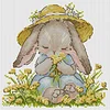 Rabbit Wearing A Straw Hat-14CT Stamped Cross Stitch 21*21cm/8.27*8.27in tapestrymarket