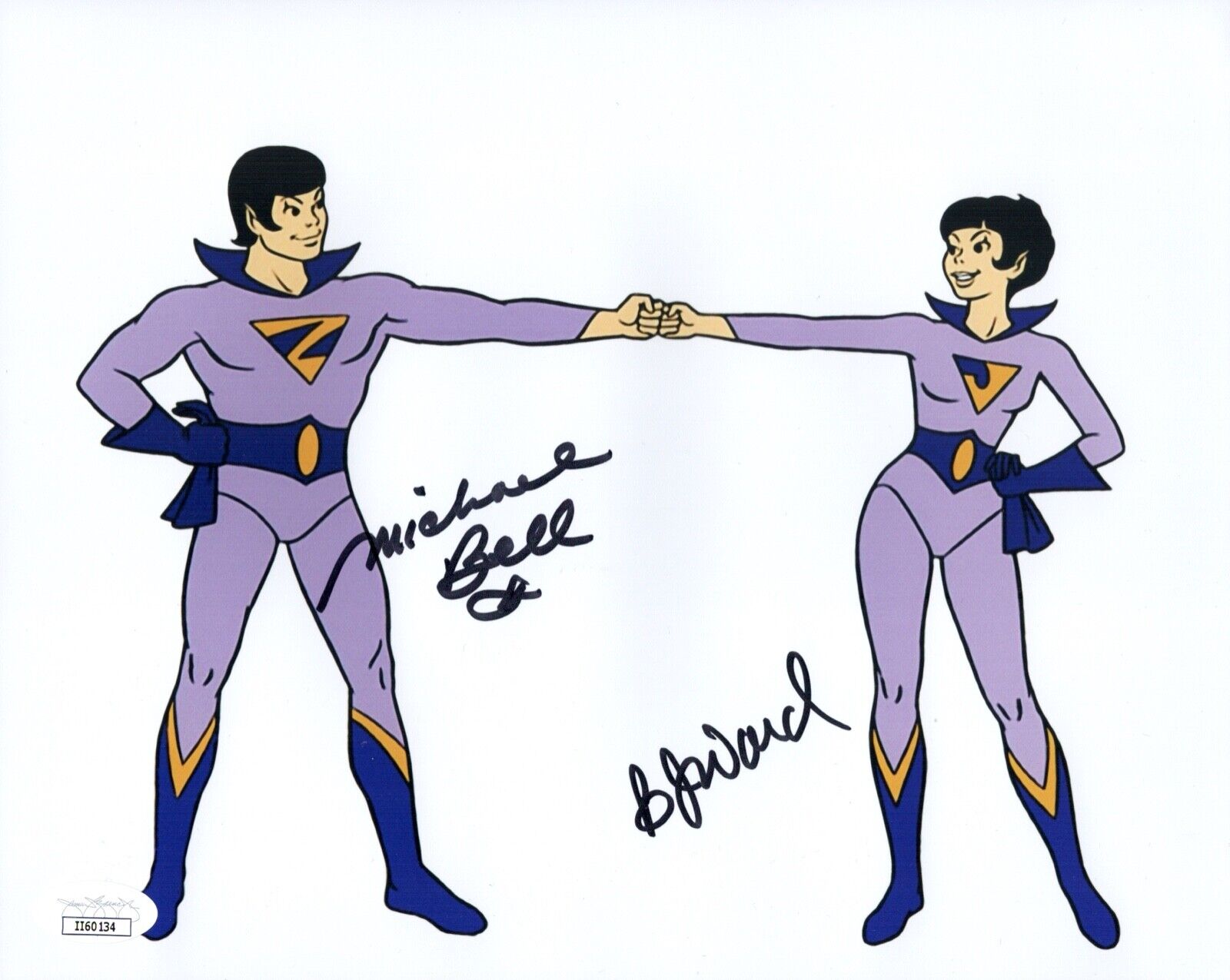 MICHAEL BELL & B.J. WARD Signed Wonder Twins 8x10 Photo Poster painting Autograph JSA COA Cert