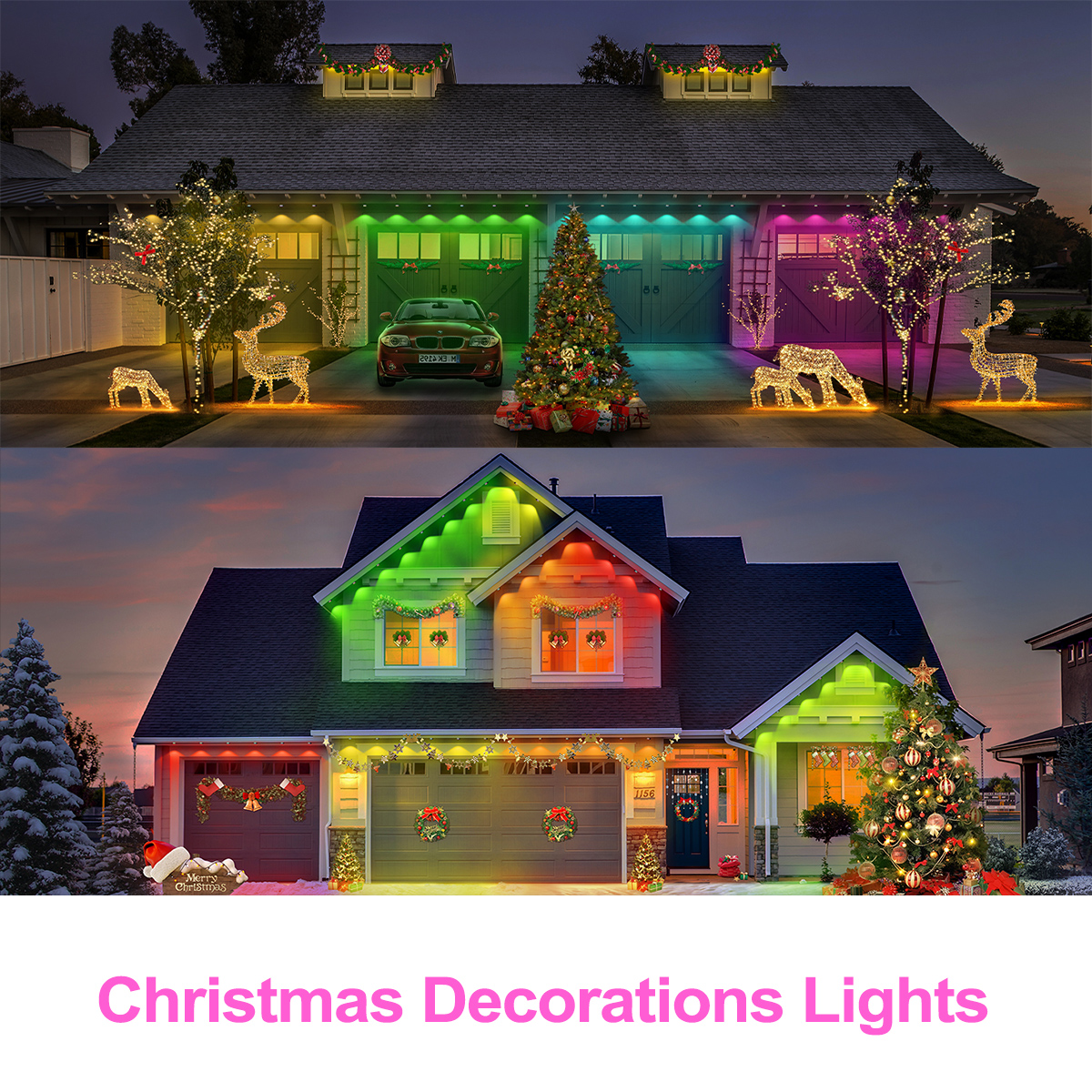 Tegooe Smart RGBIC Permanent Outdoor String Lights IP65 Rated