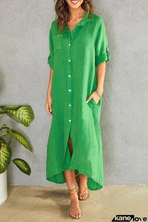 Green Linen Dress