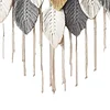 (Finished Product)Bohemian Handmade Leaf Wall Art No Drilling Handmade Craft Macrame Wall Decor Handmade Woven Leaf Tapestry for Apartment Living Room Bedroom Nursery Backdrop