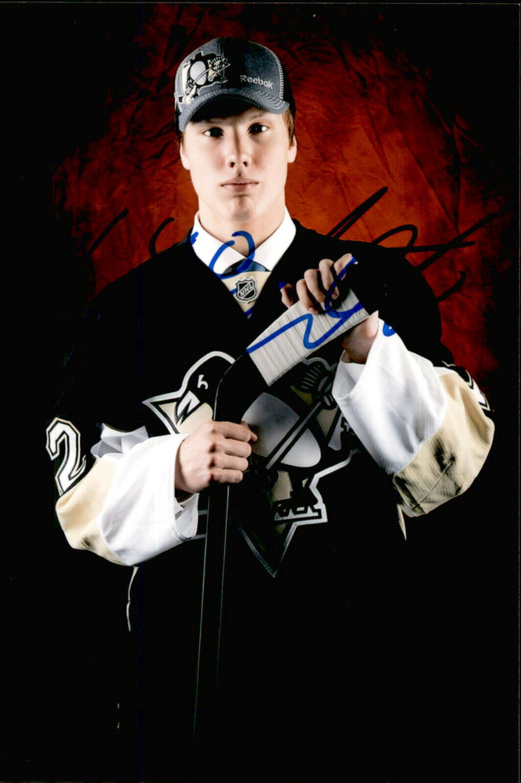 Oskar Sundqvist SIGNED 4x6 Photo Poster painting PITTSBURGH PENGUINS / ST LOUIS BLUES #2