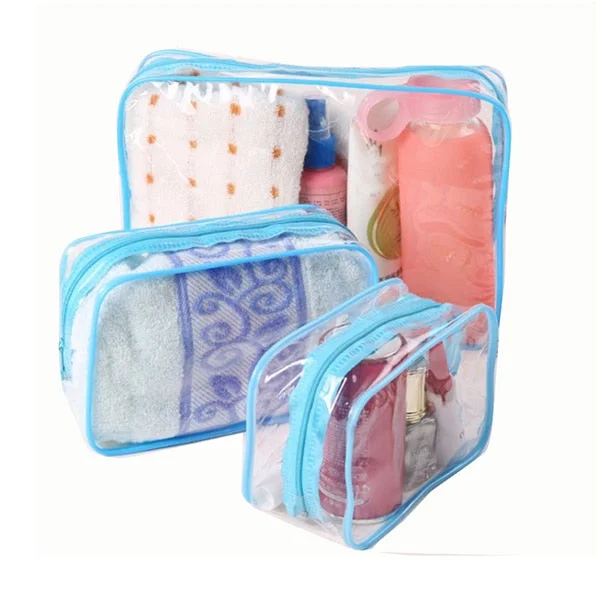 Travel Transparent Cosmetic Bag PVC Women Zipper Clear Makeup Bags Beauty Case Make Up Organizer Storage Bath Toiletry Wash Bag