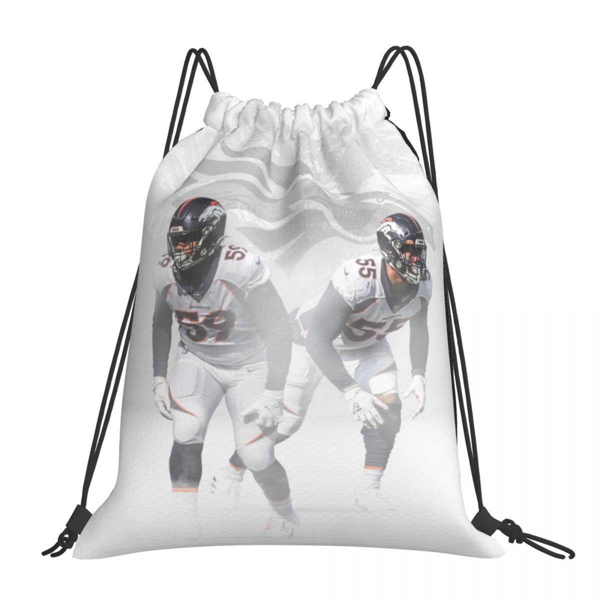 Denver Broncos Bradley Chubb & Malik Reed Unisex Drawstring Backpack Bag Travel Sackpack
