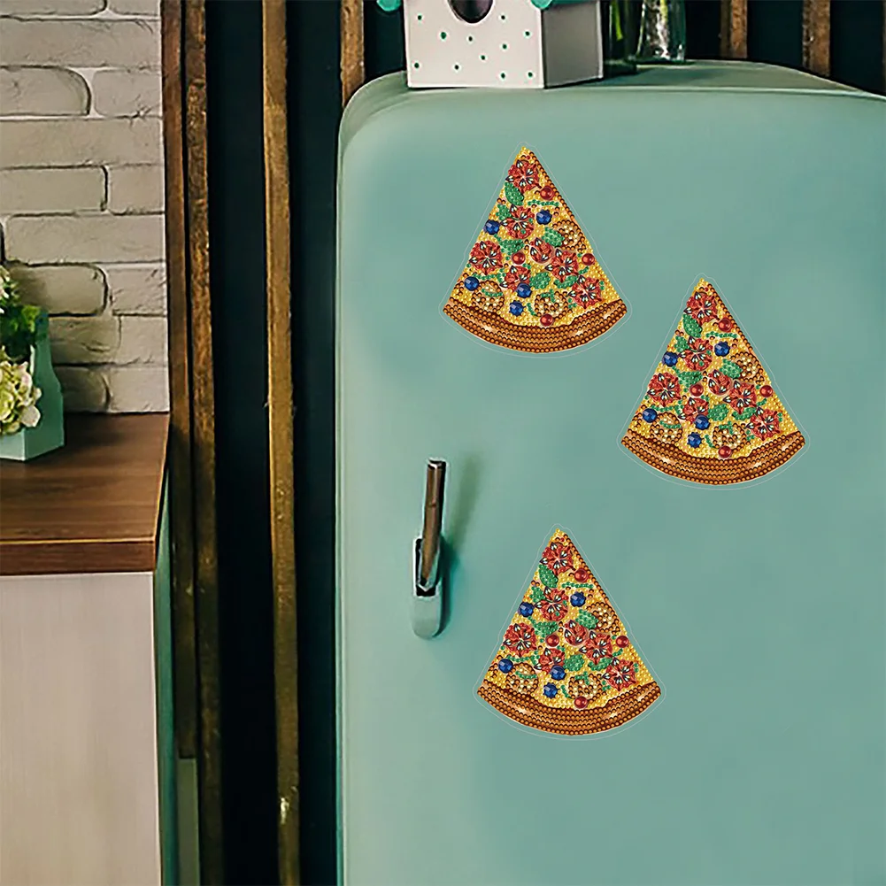 1pcs DIY Pizzeria Diamond Painting Magnets Refrigerator for Adults Kid Office Car Fridge