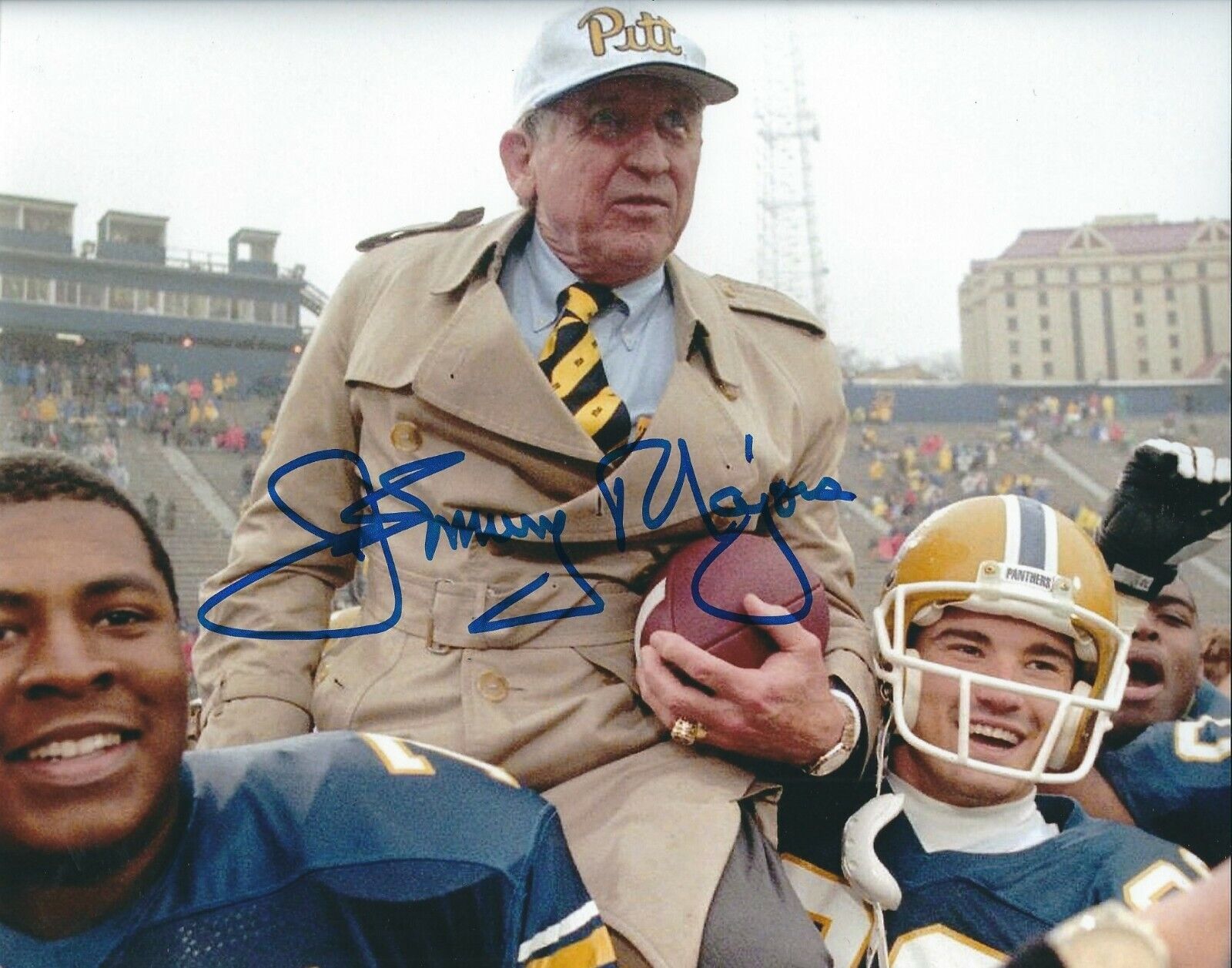 Autographed JOHNNY MAJORS Pitt Panthers 8x10 Photo Poster painting - w/Show Ticket