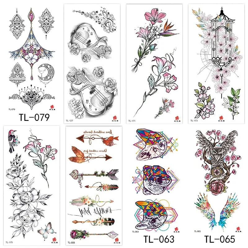 Flower animal totem romantic beautiful bird fragrance waterproof lasting men and women personality temporary tattoo stickers