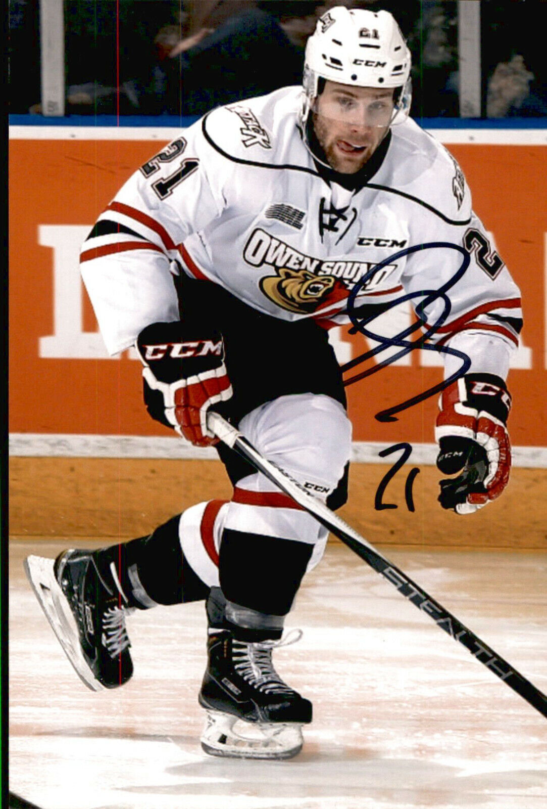 Jonah Gadjovich SIGNED 4x6 Photo Poster painting OWEN SOUND ATTACK / SAN JOSE SHARKS #3