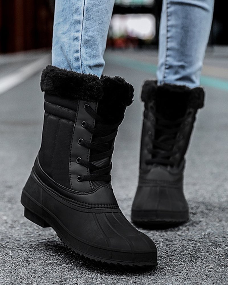 Women's Outdoor Thick Warm Boots Lace Up Fashion Shoes