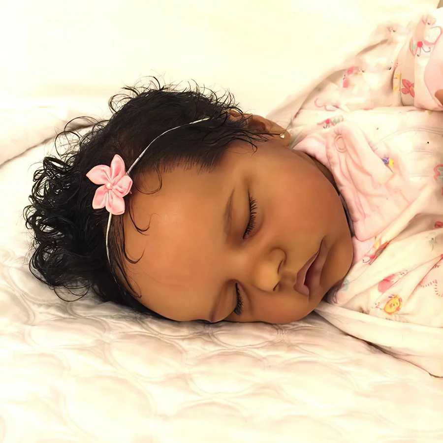 12'' Sleeping Dreams Black Reborn Doll Lovely and Cute Afrcian American Girl Truly Baby Elizabeth -Creativegiftss® - [product_tag] RSAJ-Creativegiftss®