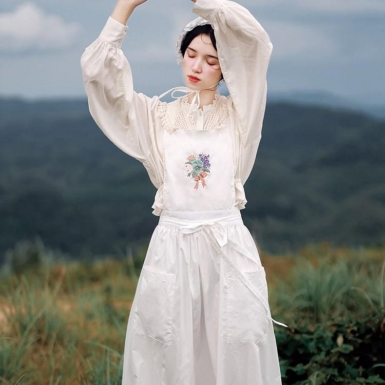 Fairy Tales Aesthetic Farm Core Cottagecore Apron Dress QueenFunky