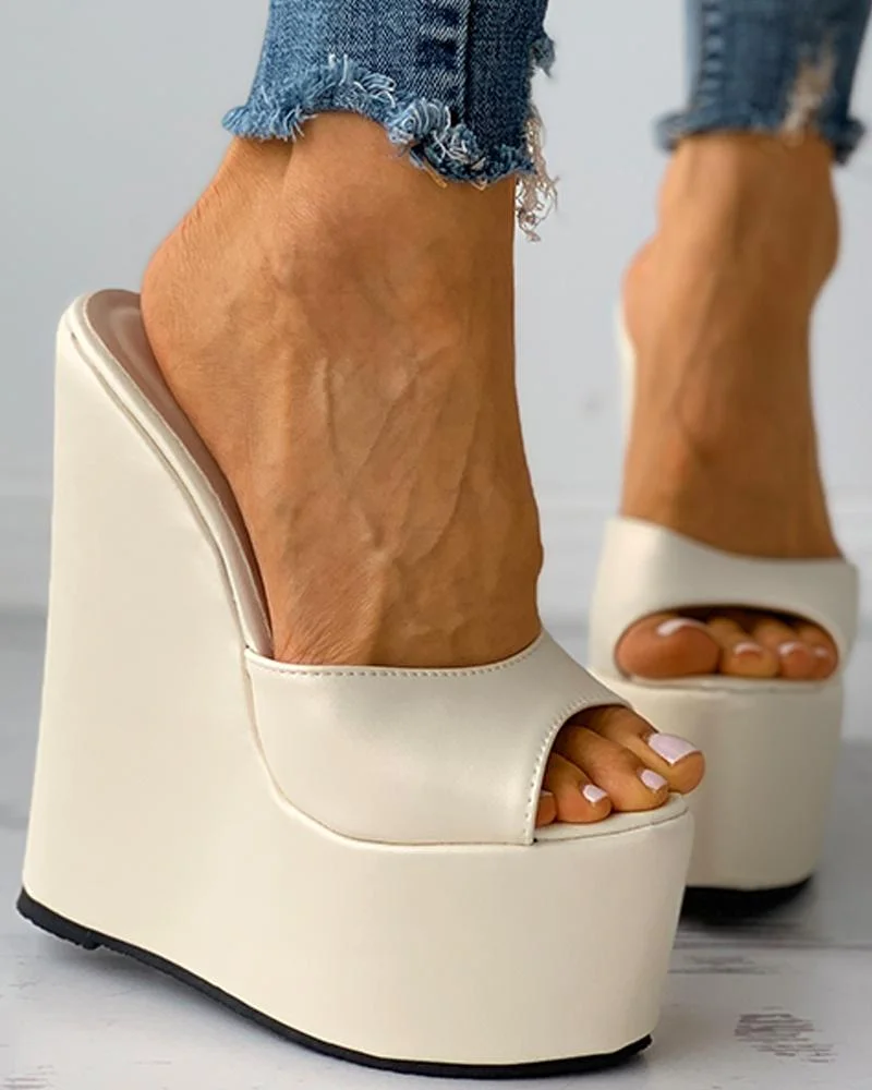 INS Hot Sale Elegant Ladies Open Toe Platform Wedges Bowknot Cork Party Sandals Women Dress Fashion Trendy Shoes