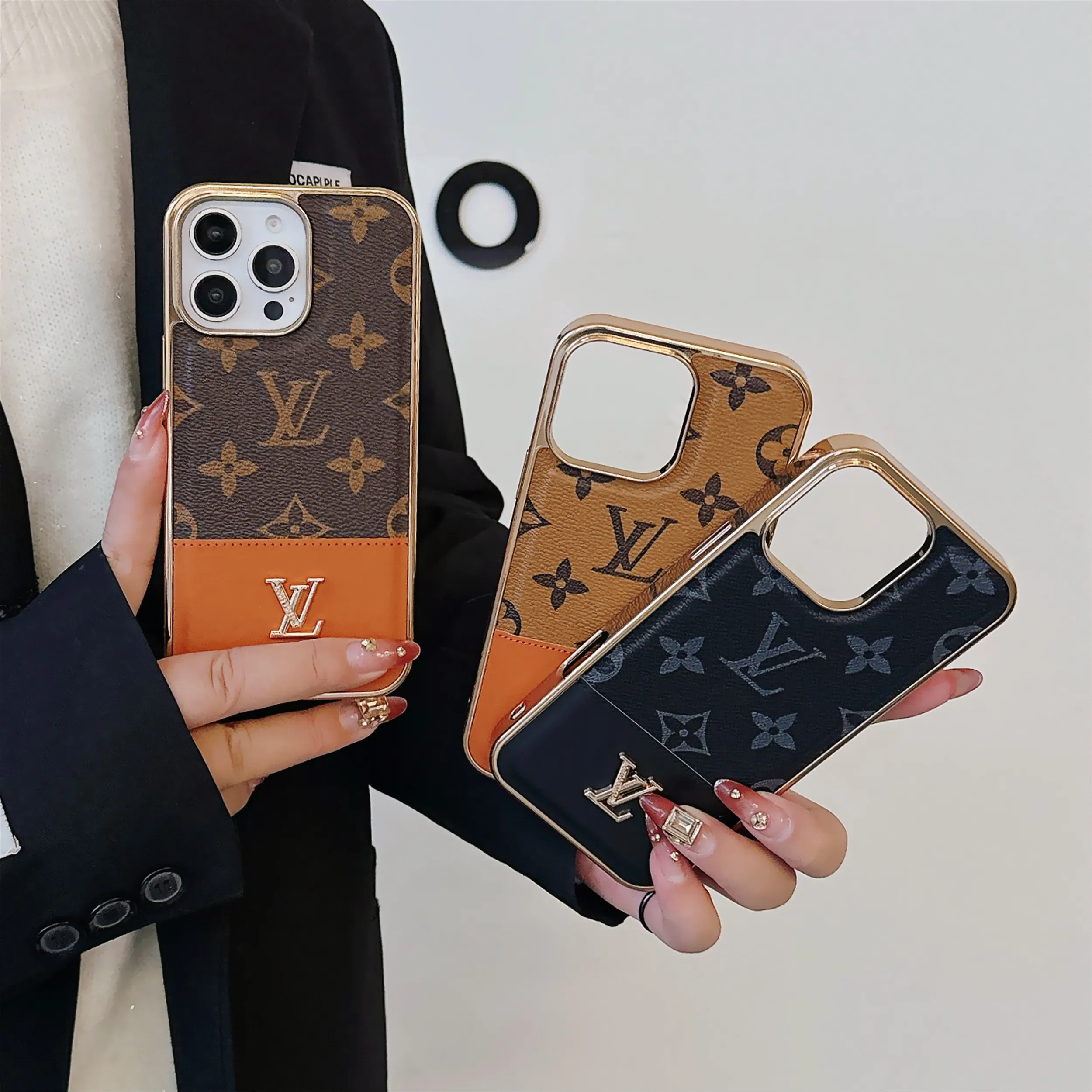 Luxury Electroplated Canvas Louis Vuitton Apple iPhone Cases
