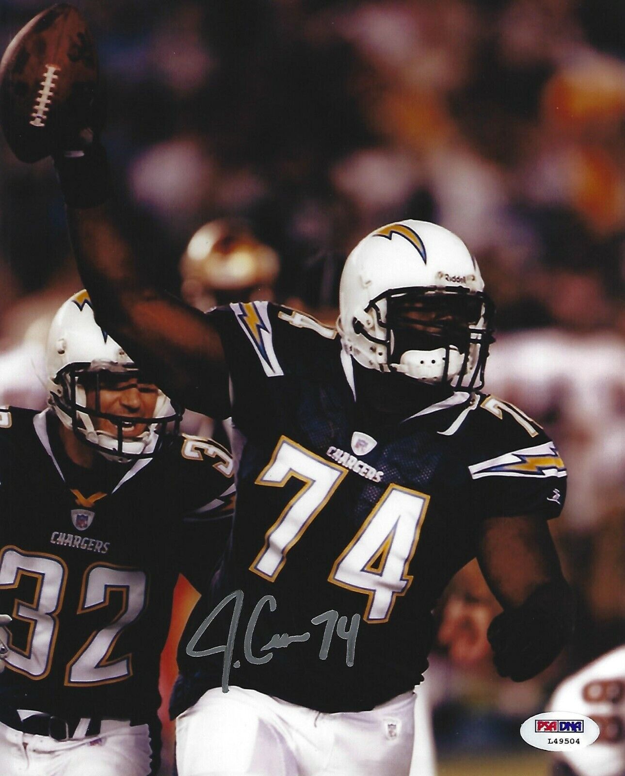 Jacques Cesaire Signed Chargers Football 8x10 Photo Poster painting PSA/DNA Picture Autograph