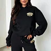 Fashionable Sporty Hooded Two-piece Set With Gold Foil Logo by Inlyline