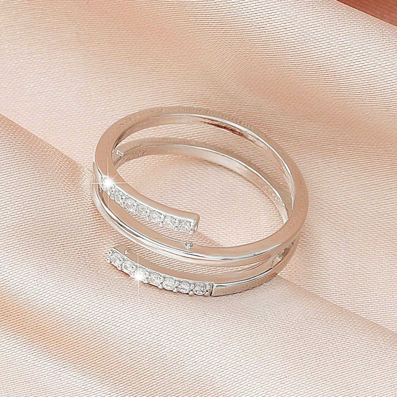 Snake Multi-Layered Ring Gold-Plated Zirconia