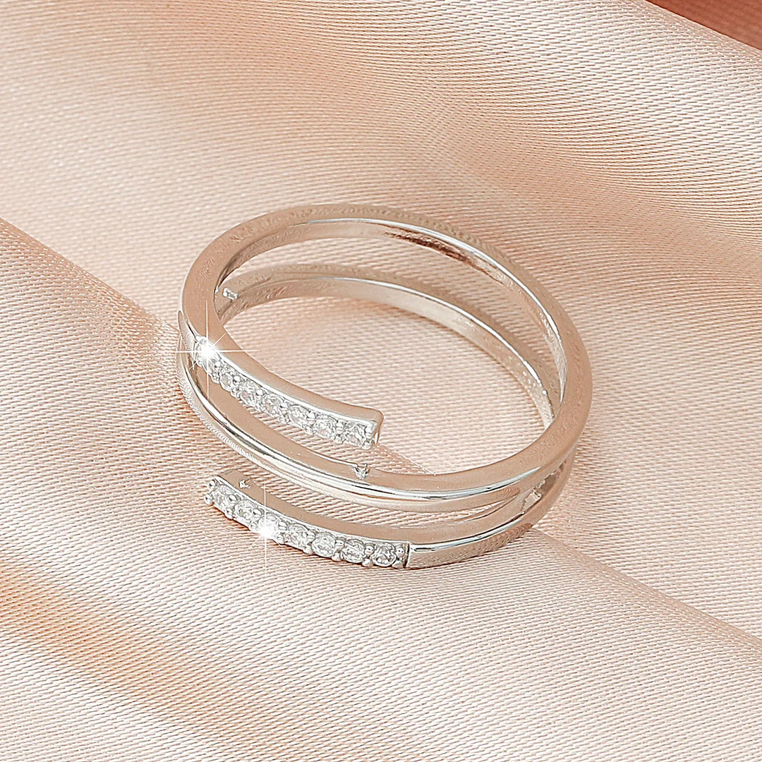 Snake Multi-Layered Ring Gold-Plated Zirconia