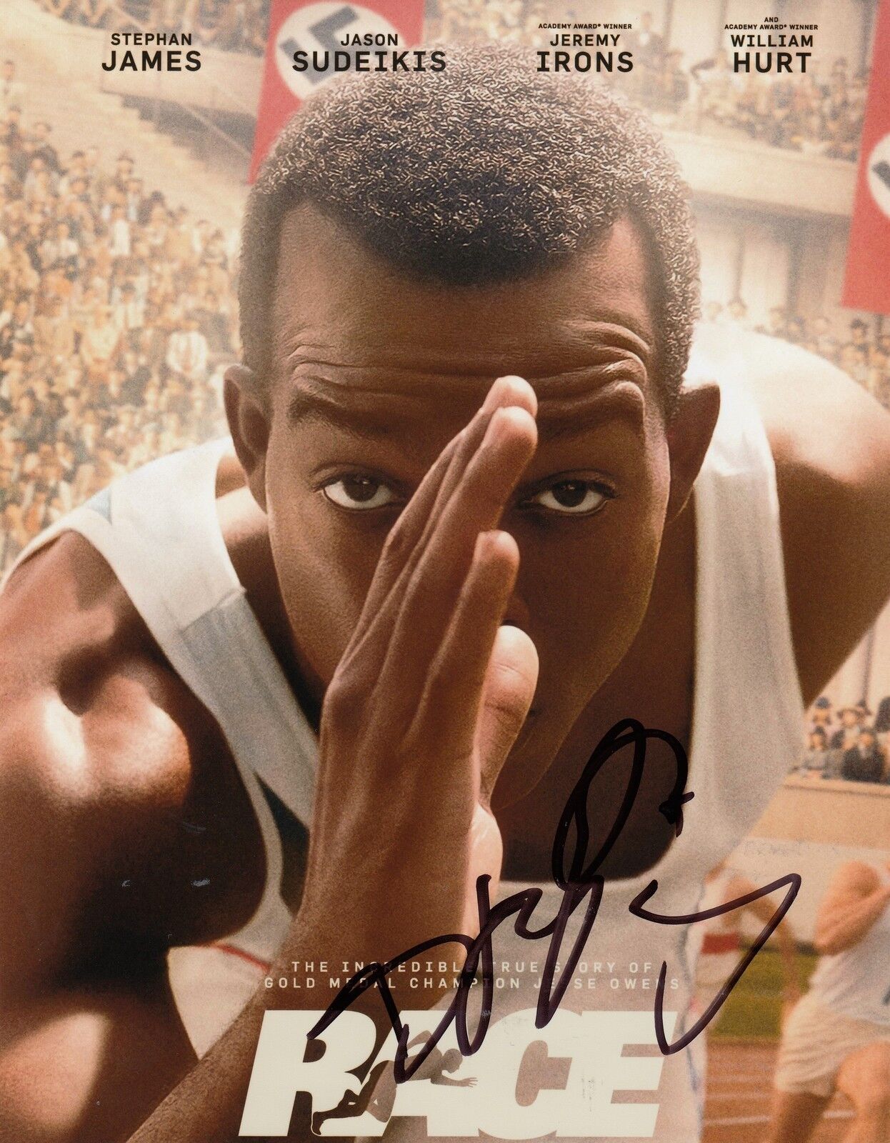 STEPHAN JAMES signed *RACE* movie 8x10 Photo Poster painting Jesse Owens Track & Field W/COA #3