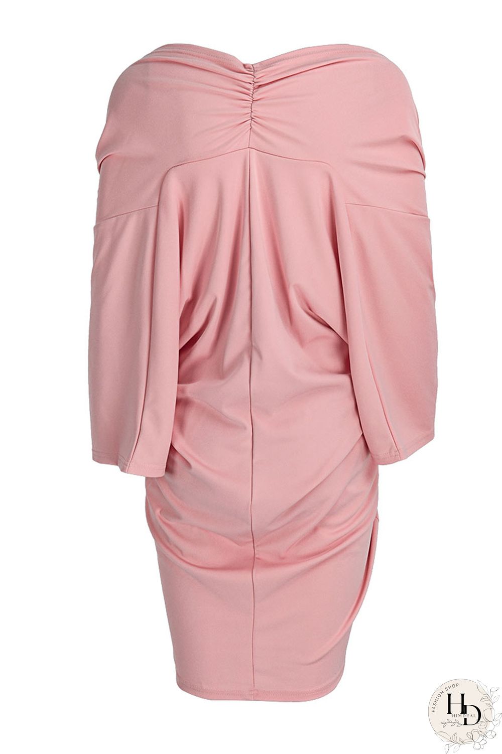 Blue Casual Solid Patchwork Fold Asymmetrical V Neck T-Shirts