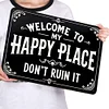 Welcome To Happy Place - Vintage Metal Signs - 20*30cm/30*40cm -  Warning