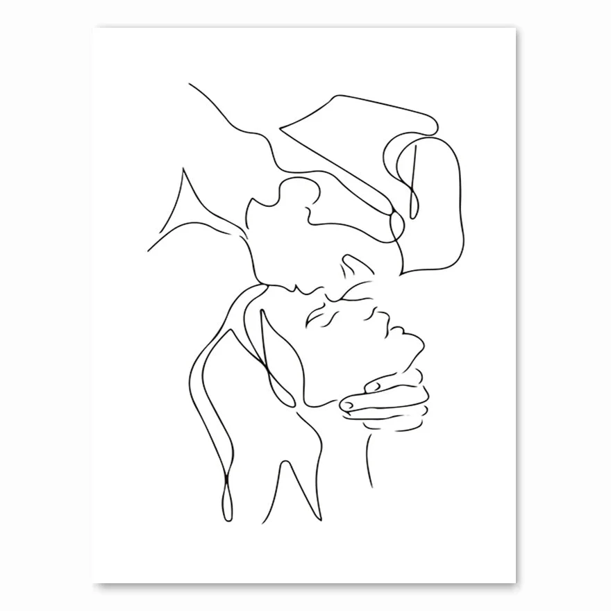 Nordic Minimalist  Figures Line Art Sexy Woman Body Nude Wall Canvas Paintings Drawing Posters Prints Decoration for Livingroom