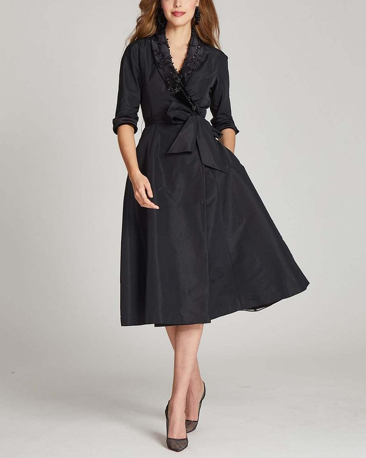 Elegant Three-dimensional Flower Lace Dress