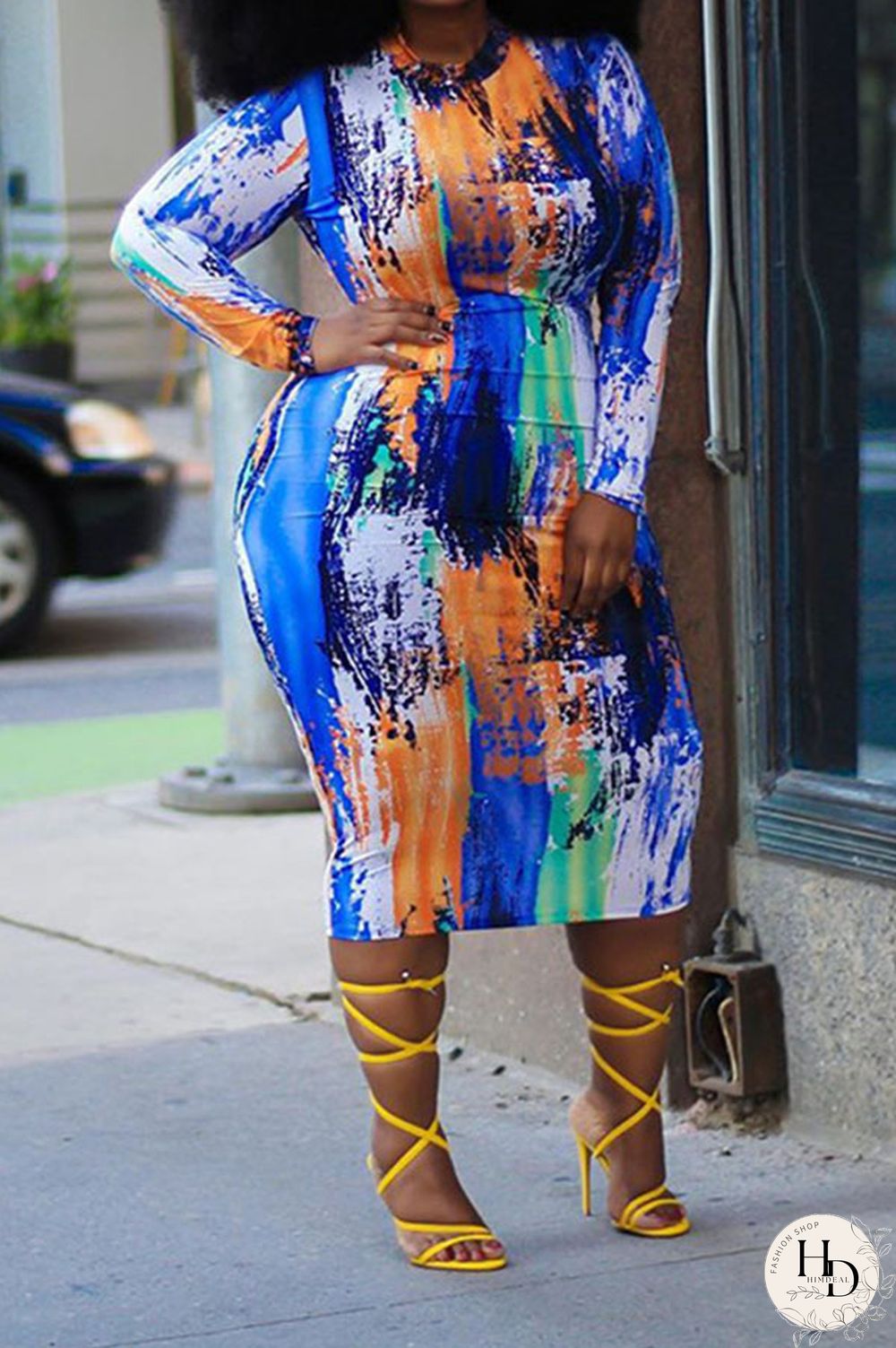 Black Green knitting Sexy O Neck Leopard Floral Print Tie Dye Zippered Zipper Pattern Plus Size