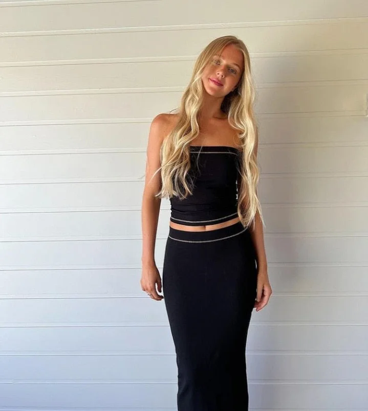 Gitana Bow High Waist Midi Skirts 2022 Outfits Streetwear Sexy Bodycon Slit Green Summer Skirts Women Party Holiday Clothing