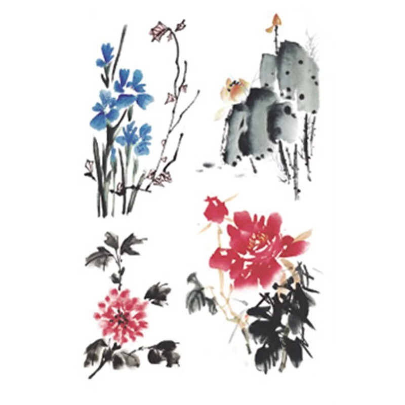 Pink Bloom Rose Water Transfer Fake Tattoo Stickers Women Body Chest Art Temporary Waist Bracelet Flash Tatoos Flower For Girl