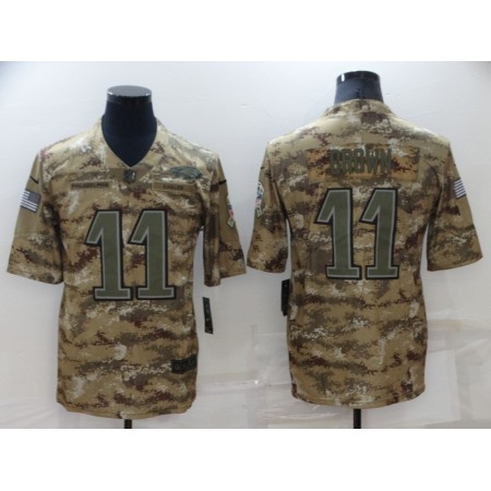 Men's Philadelphia Eagles #11 A. J. Brown Camo Salute To Service Limited Stitched Jersey BM57