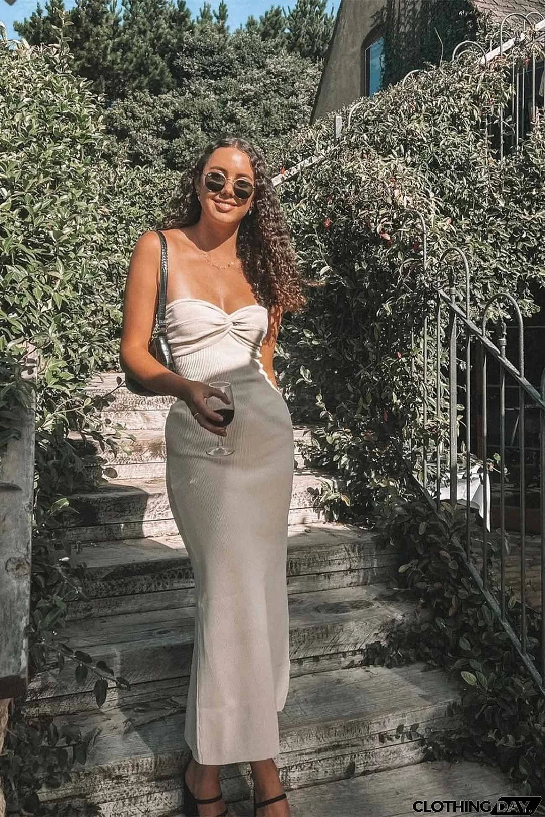 Front Twisted Strapless Knitted Dress