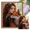Girl And Fox- 11CT Stamped Cross Stitch 40*50cm/15.75*19.69in