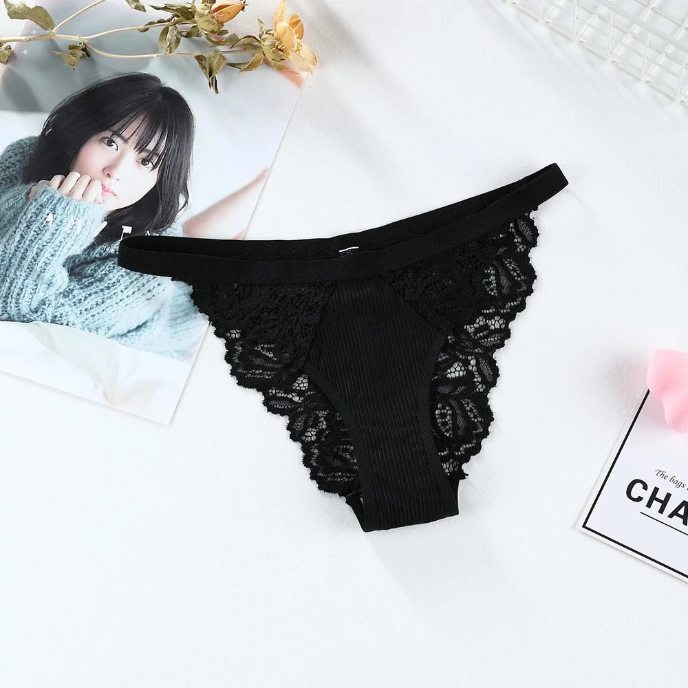 Sexy Panties Women Lace Hollow Out Underwear Panties Lingerie Ladies Seamless Low-Waist Briefs Underpants Intimates Panty Solid