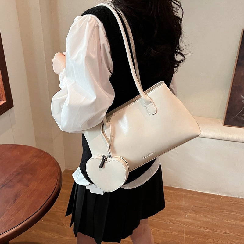 Women's Large PU Solid Color Elegant Vintage Style Streetwear Square Magnetic Buckle Handbag4