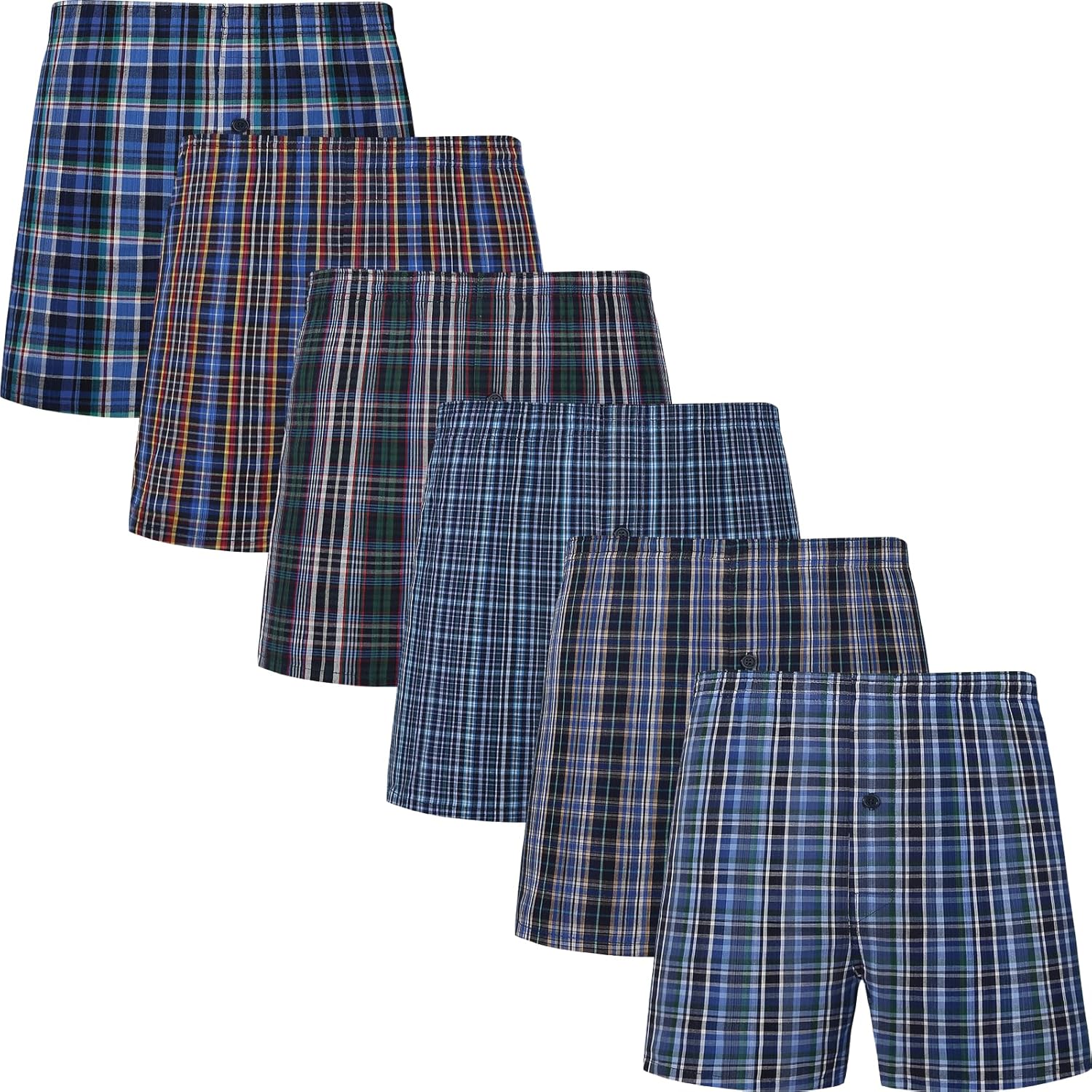 🎉JupiterSecret Men's Boxers Underwear 100% Cotton Woven Boxers for Men Pack Boxer Shorts Assorted Colors