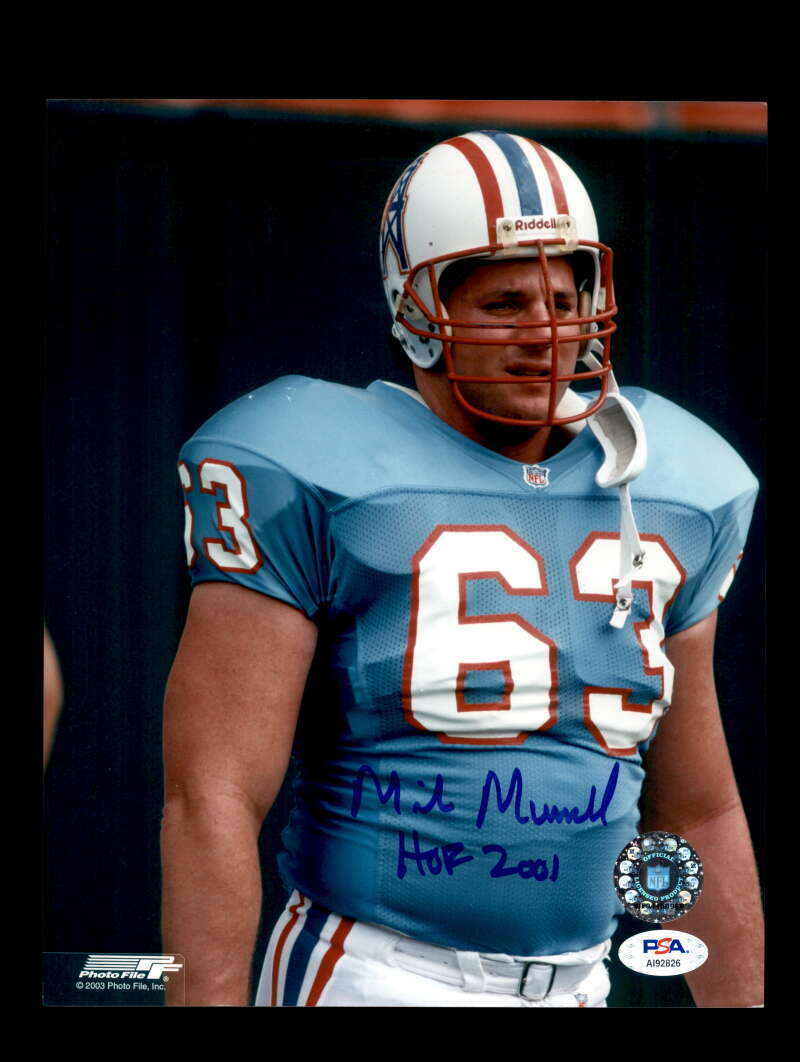 Mike Munchak PSA DNA Coa Signed Oilers HOF 2001 8x10 Autograph Photo Poster painting