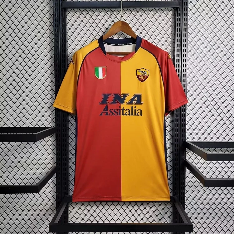 Retro 2001-02 Roma Champions League Home Jersey (with Serie A Scudetto)