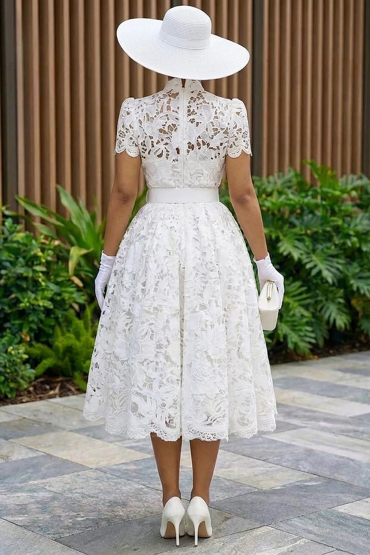 white deep v midi dress Floating By Plunging Neckline Mesh Overlay Midi Dress White L